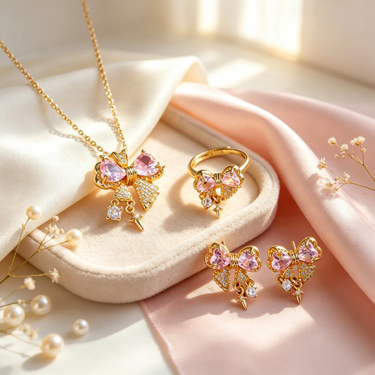 Sweet Bow Set (Earrings / Necklace / Ring)