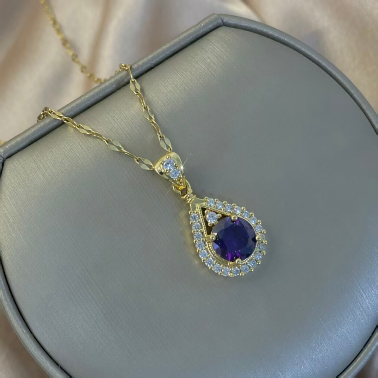 Violet Drop Necklace
