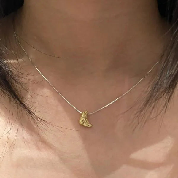 Collar Cruasán de Plata de Ley 925-dorado