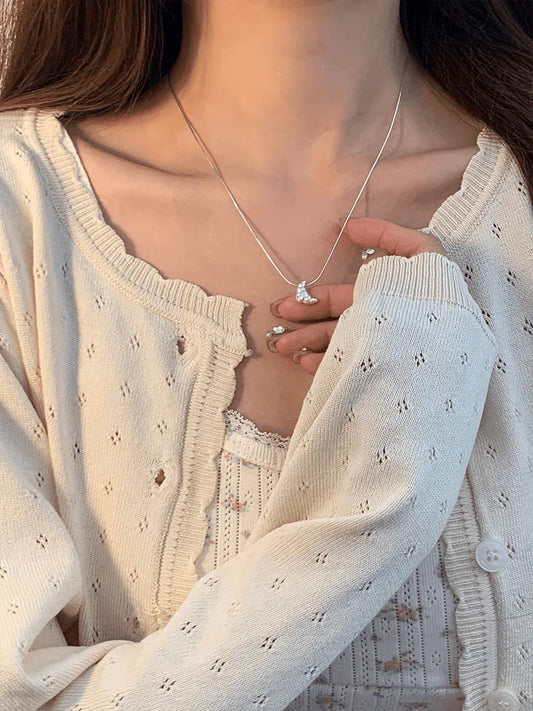 Collar cruasán de plata de ley 925 - Plata