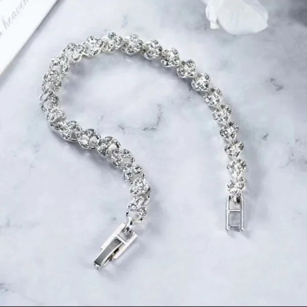 Pulsera romana con diamantes incrustados de estilo lujo ligero