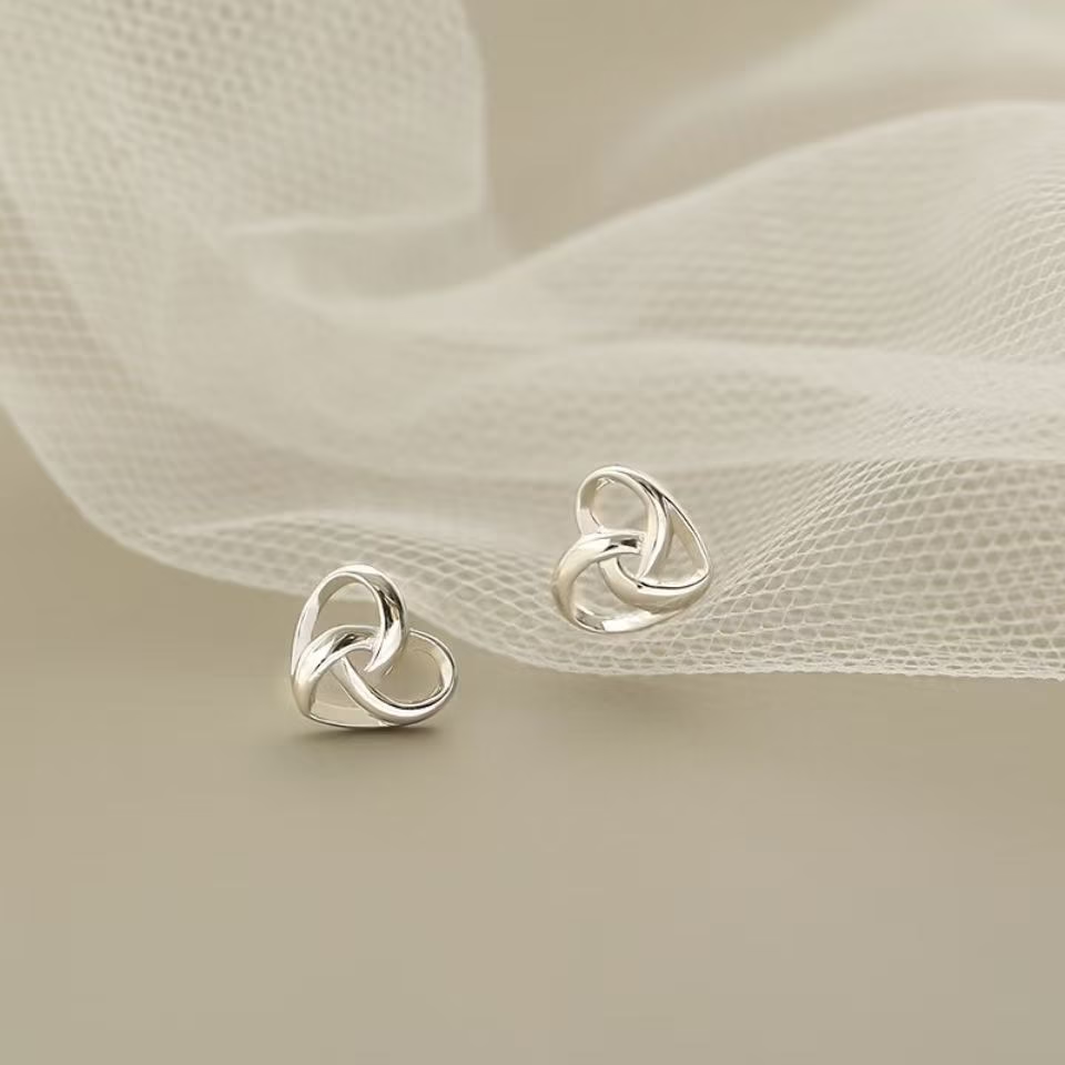 Sweet Heart-Shaped Stud Earrings