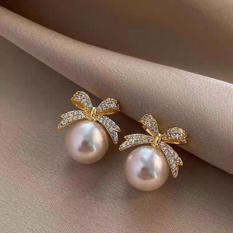 Sparkling Bow Whisper Earrings