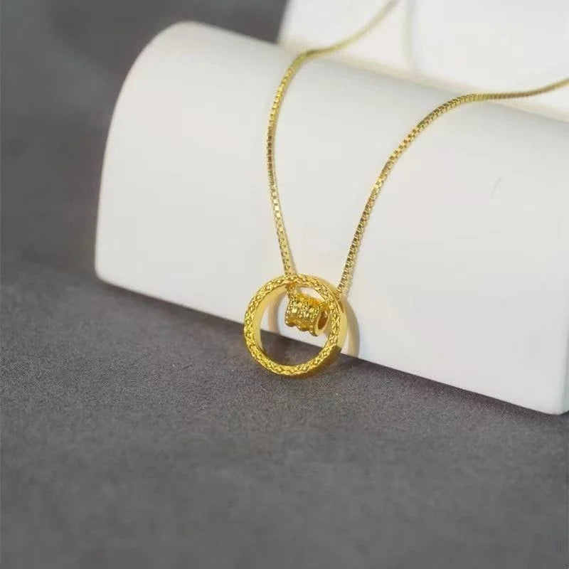 Collar de plata de ley 925 con círculo de flores y cintura pequeña