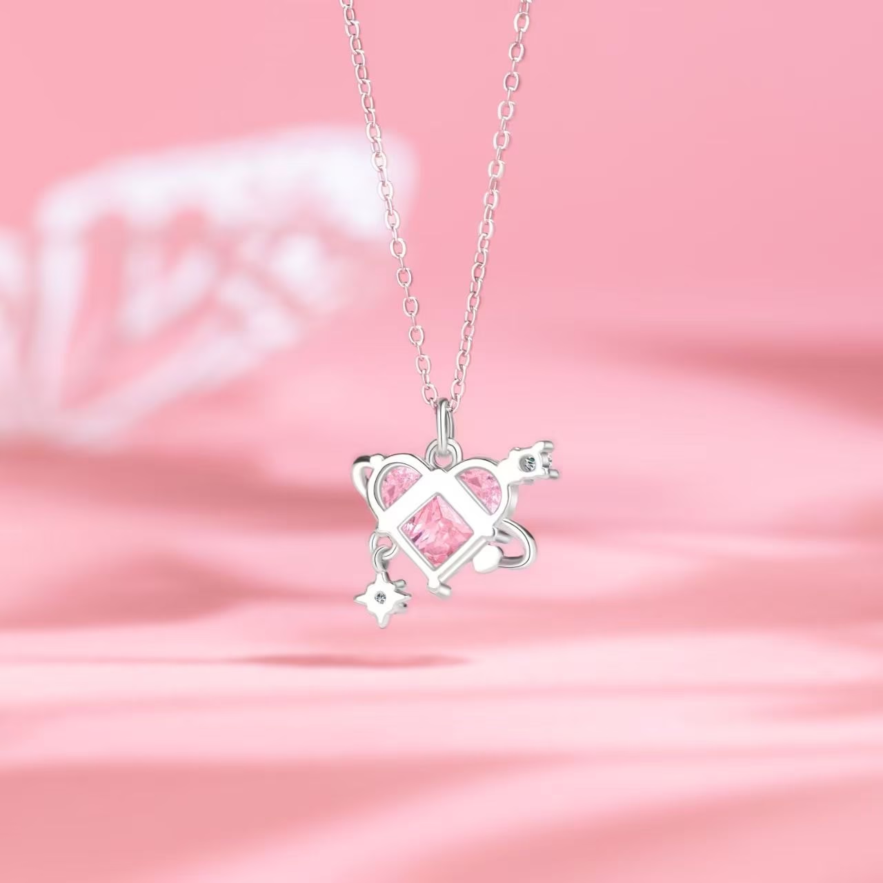 Pink Heartshine Necklace