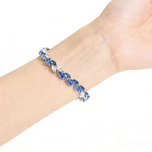 Pulsera marquesa azul y transparente