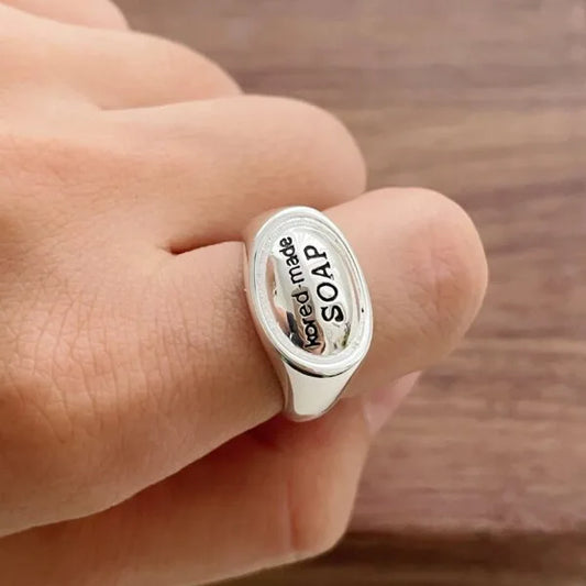Anillo Jabón de Plata Fina 925