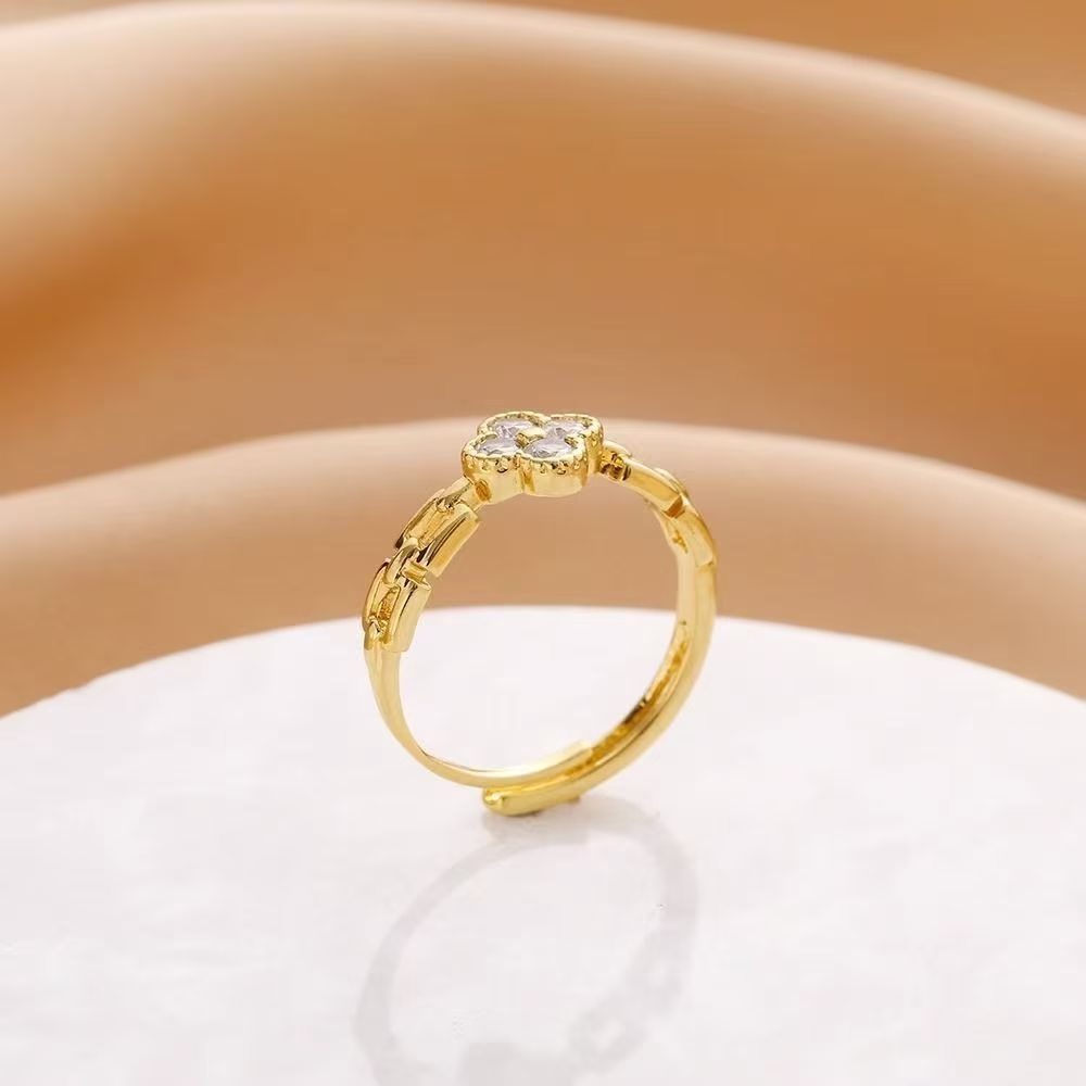 925 Sterling Silver Bloom Chain Open Ring