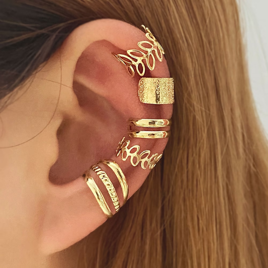 Juego de 5 Earcuffs Minimalistas (No Requiere Perforación)