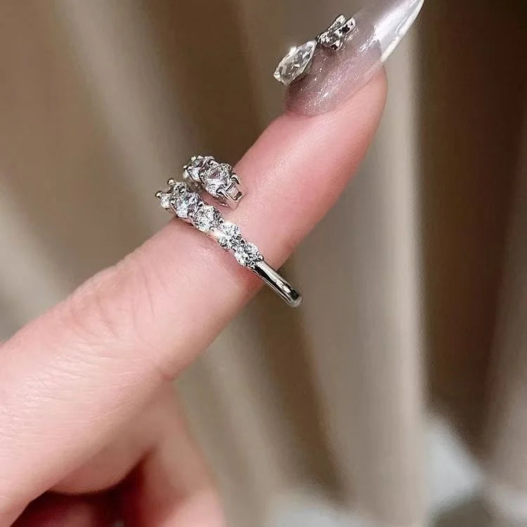 925 Sterling Silver High Carbon Diamond Ring