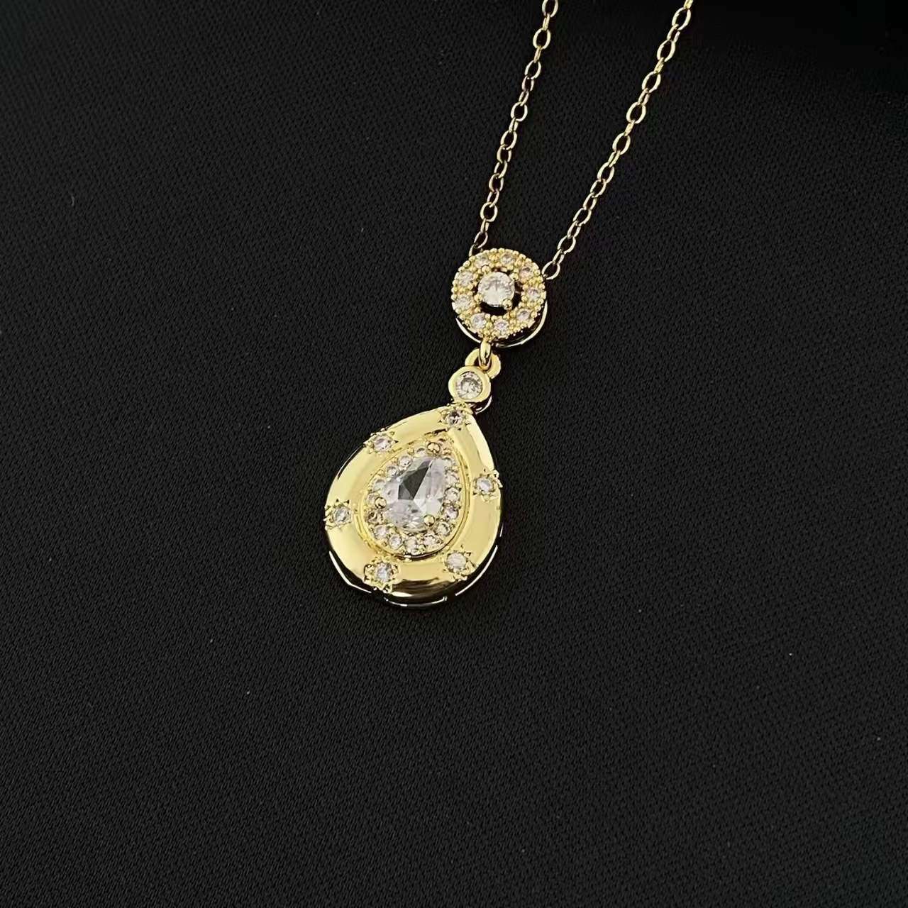 Large Teardrop Cubic Zirconia Necklace