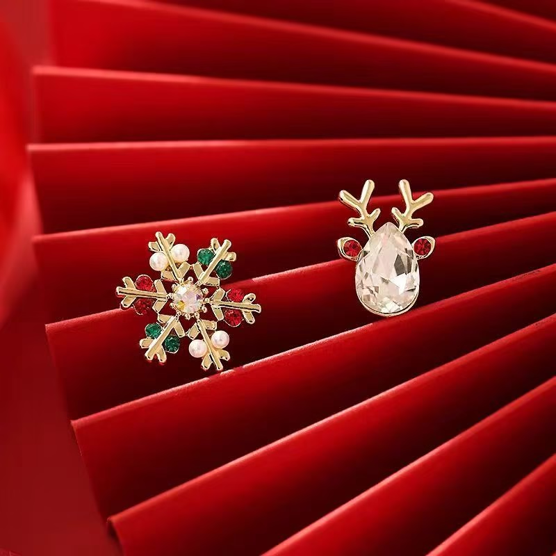 Boucles d'oreilles festives – Renne & Flocon de neige