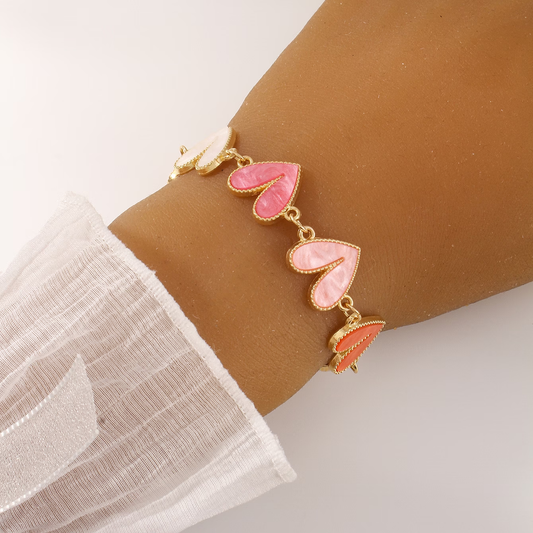 Pulsera Desfile de Corazones Pastel