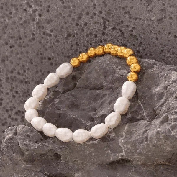 Freshwater Pearl Two-tone Bracelet