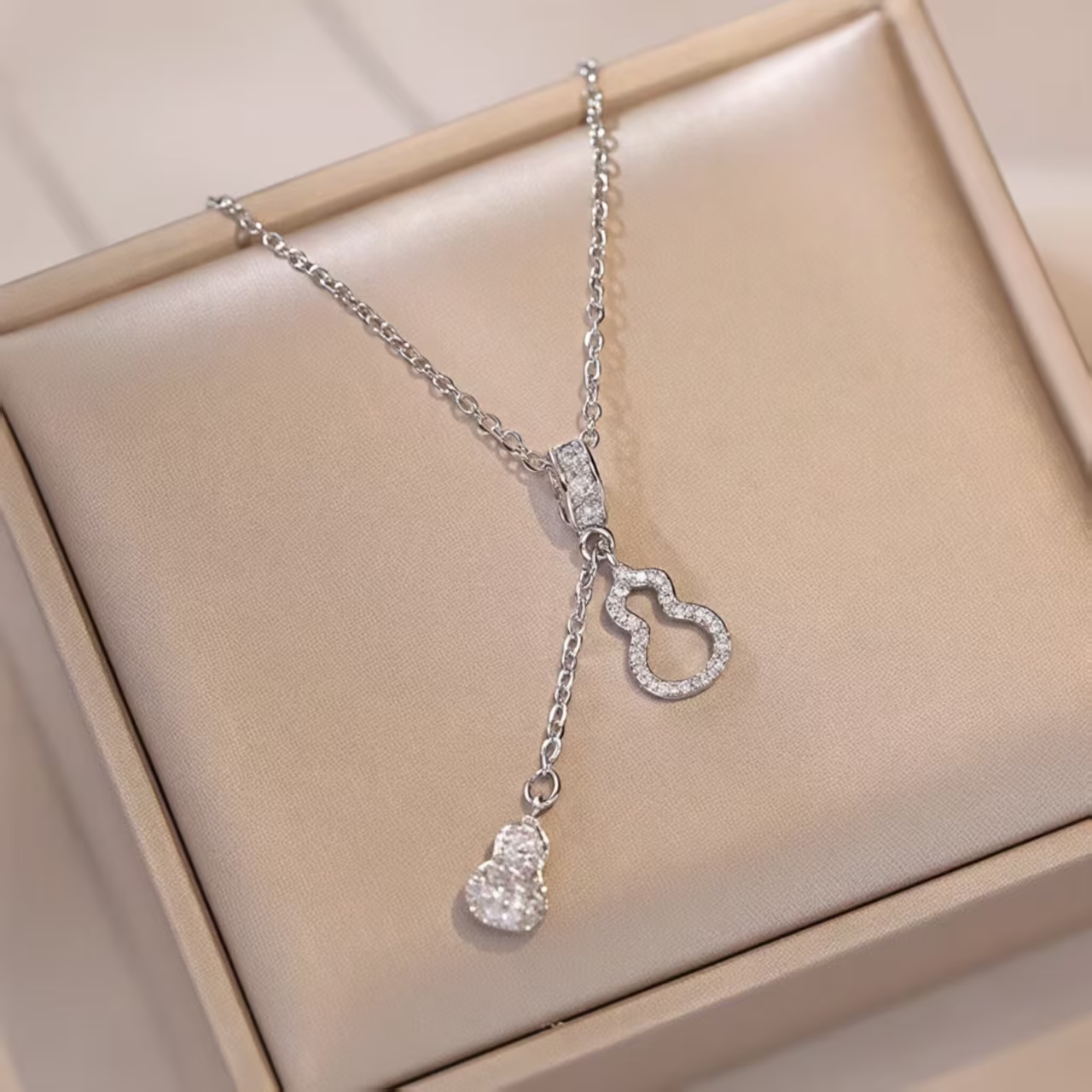 Double Pendant Geometric Necklace