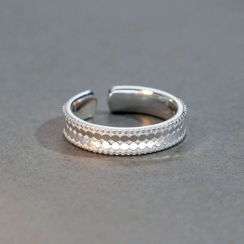 925 Sterling Silver Glitter Fish Scale Ring