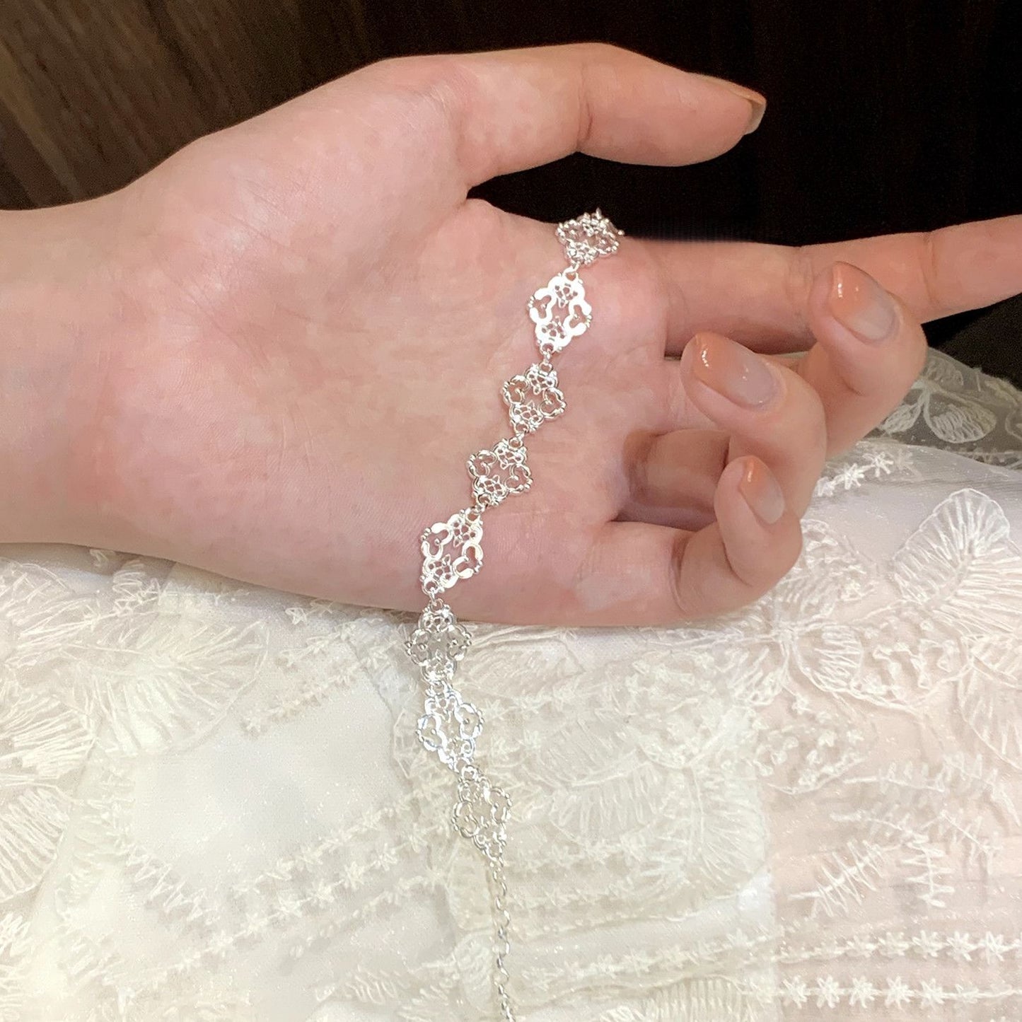 925 Sterling Silver Lace Harmony Bracelet