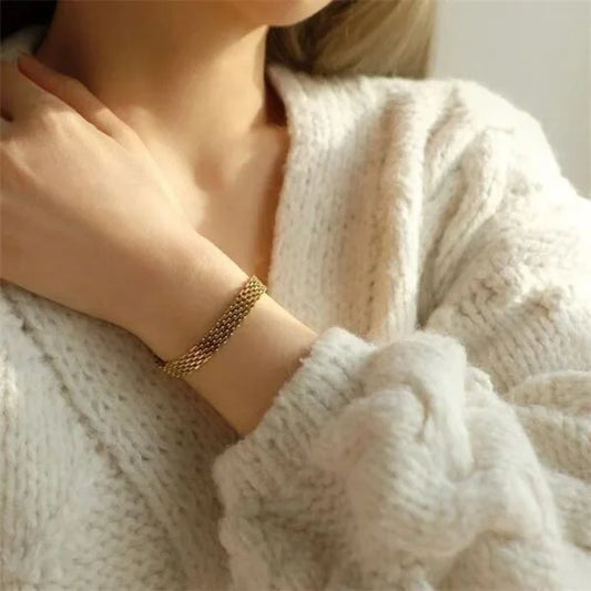 Pulsera de malla trenzada de moda