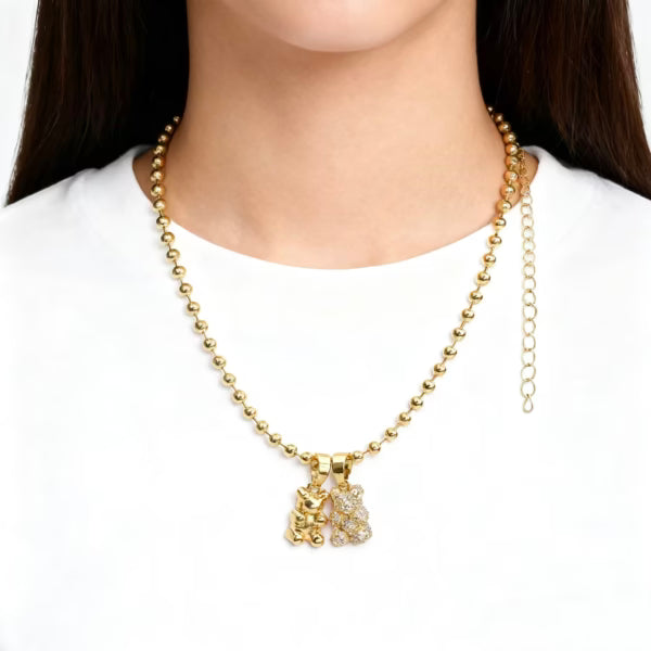 Collier pendentif ours mignon