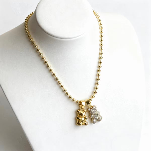 Collier pendentif ours mignon