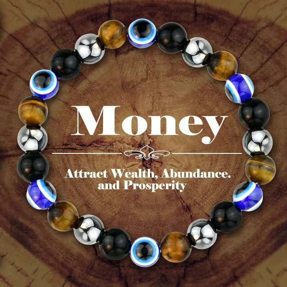 Blue Tiger Eye Beaded Bracelet