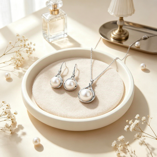 925 Sterling Silver Ocean Dew Set