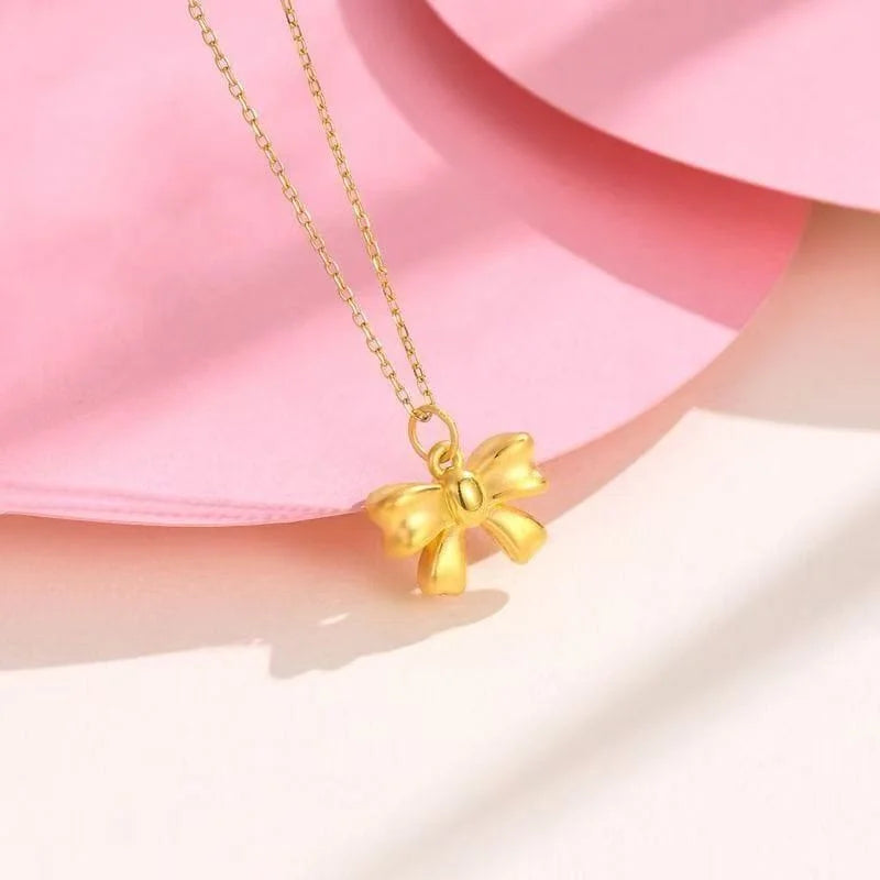 Collar de plata de ley 925 con lazo y lirio de los valles