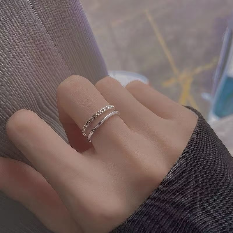 925 Sterling Silver Twisted Double Band Ring
