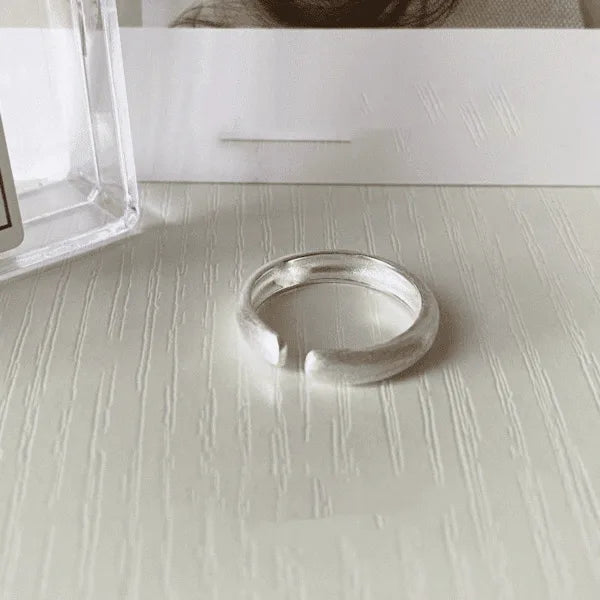 925 Sterling Silver Brushed Frosted Ring