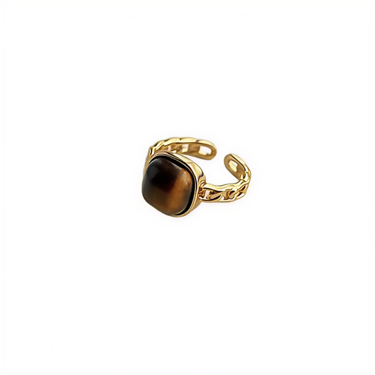 Anillo Cadena Ojo de Tigre