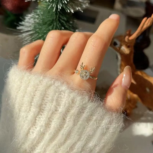 Anillo giratorio con cuernos de reno