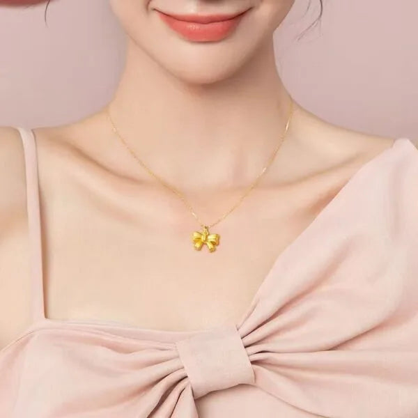 Collar de plata de ley 925 con lazo y lirio de los valles