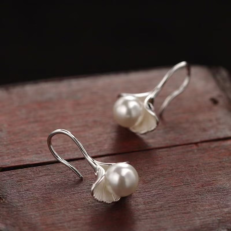 Boucles d'oreilles en argent sterling 925 avec perles