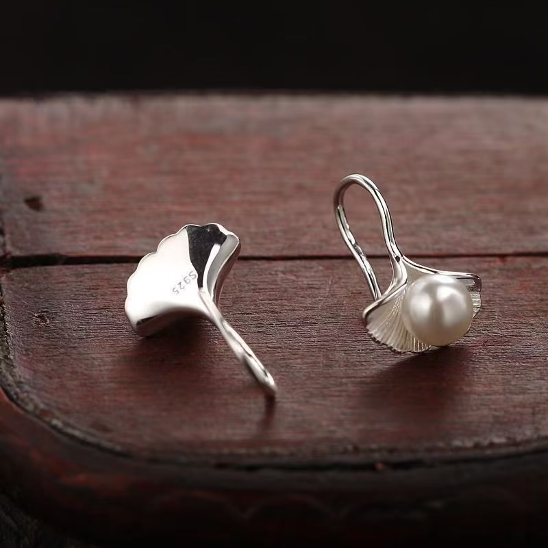 Boucles d'oreilles en argent sterling 925 avec perles