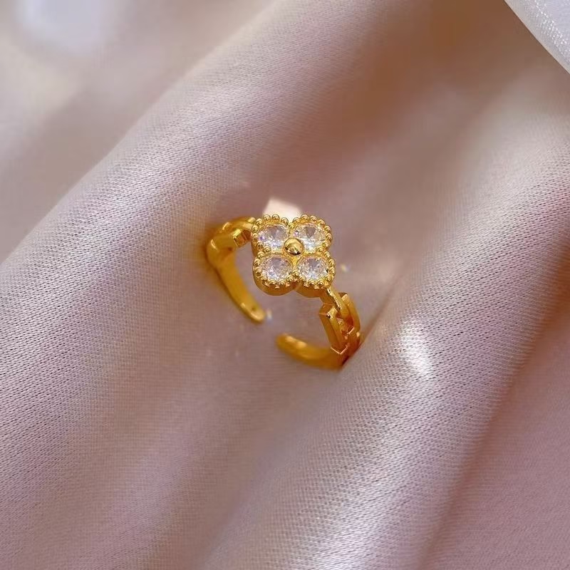 925 Sterling Silver Bloom Chain Open Ring