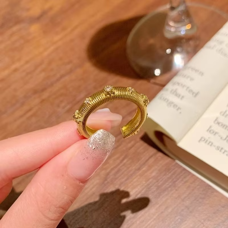 Bague ouverte Texturée en argent sterling 925