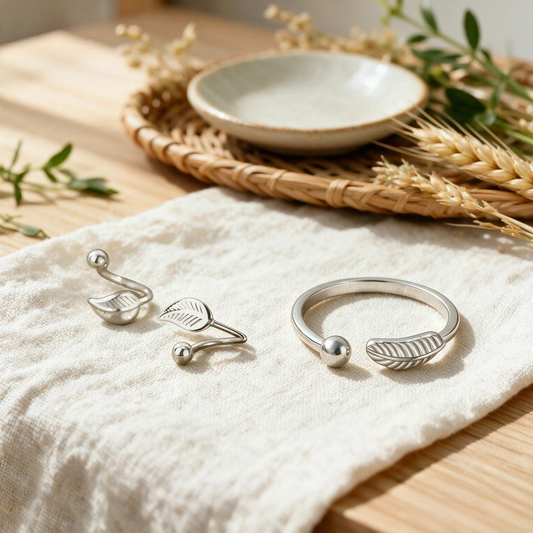 925 Sterling Silver Whisper Feather Set