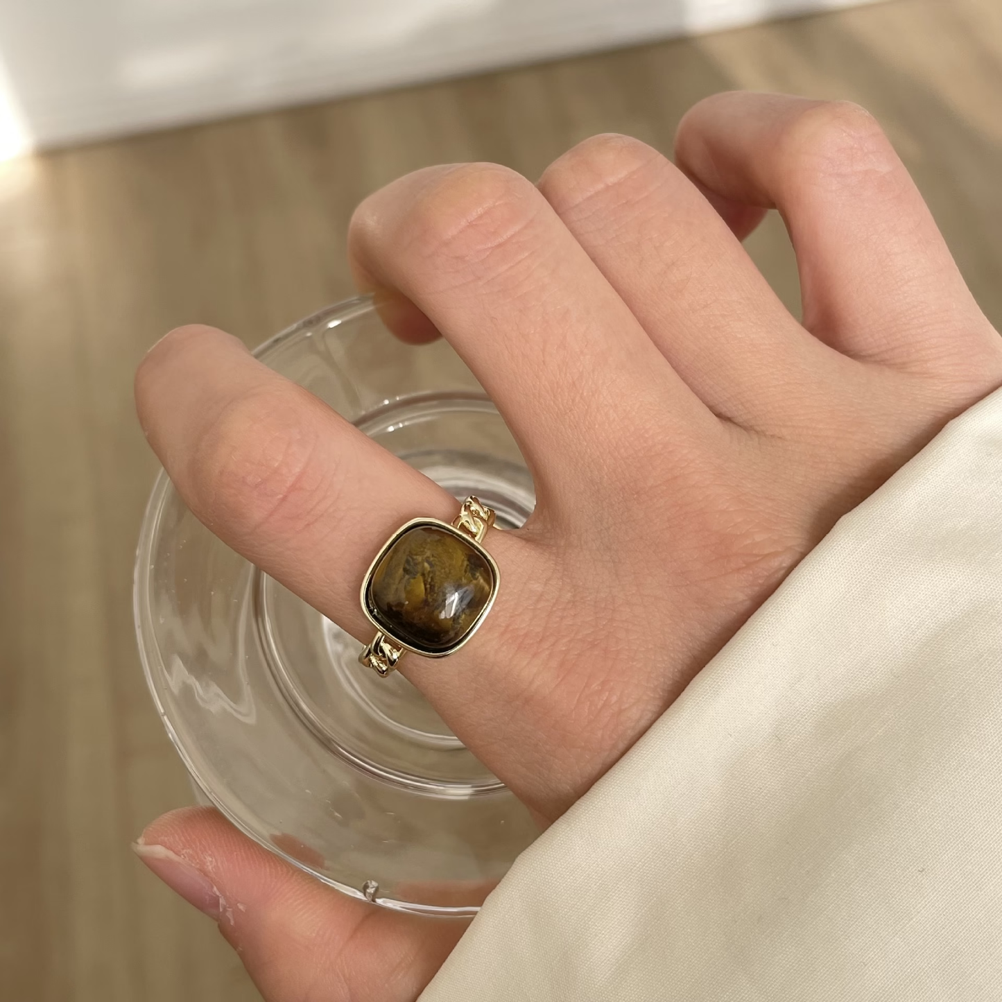 Bague en Chaîne Œil de Tigre