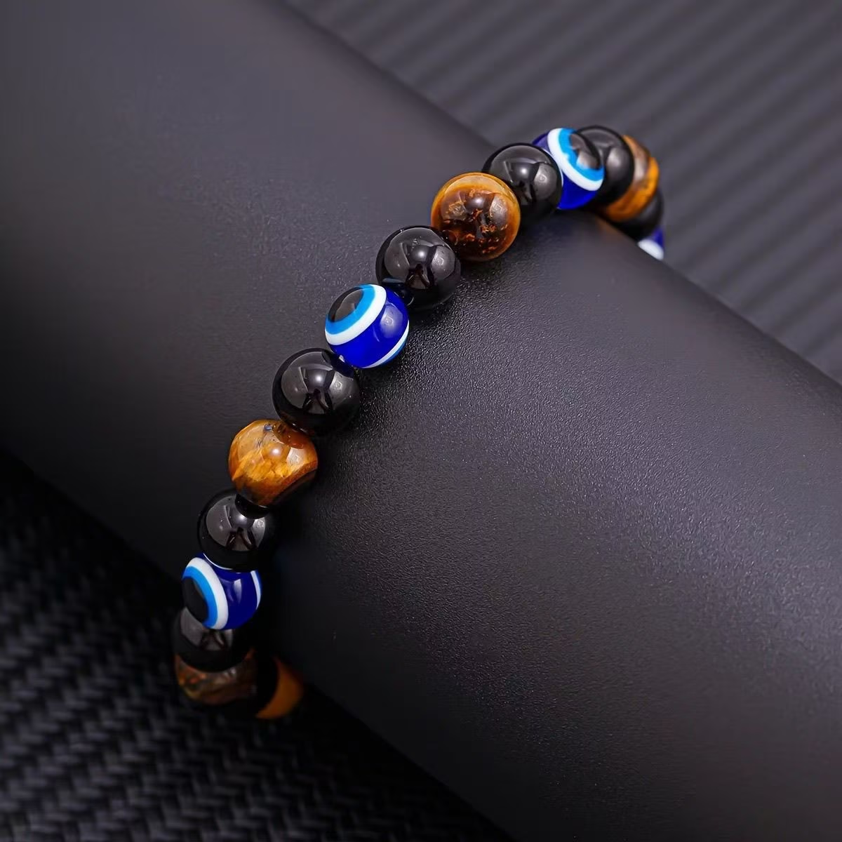 Blue Tiger Eye Beaded Bracelet