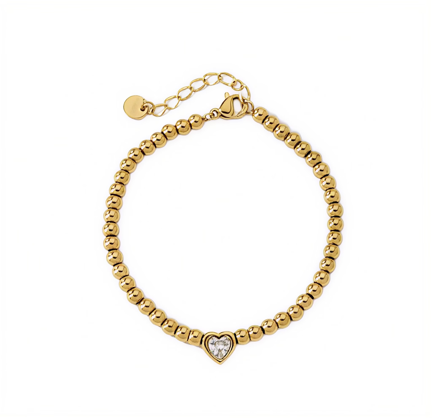 Zircon Heart Charm Bracelet
