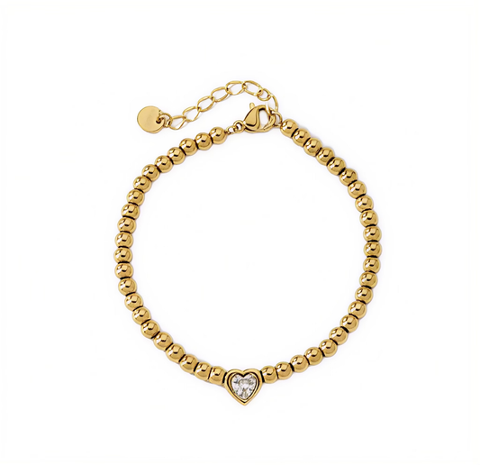 Pulsera con dije de corazón de circonita