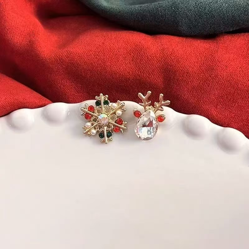 Boucles d'oreilles festives – Renne & Flocon de neige