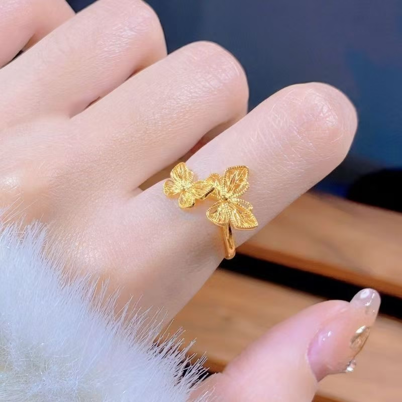 925 Sterling Silver Double Butterfly Ring