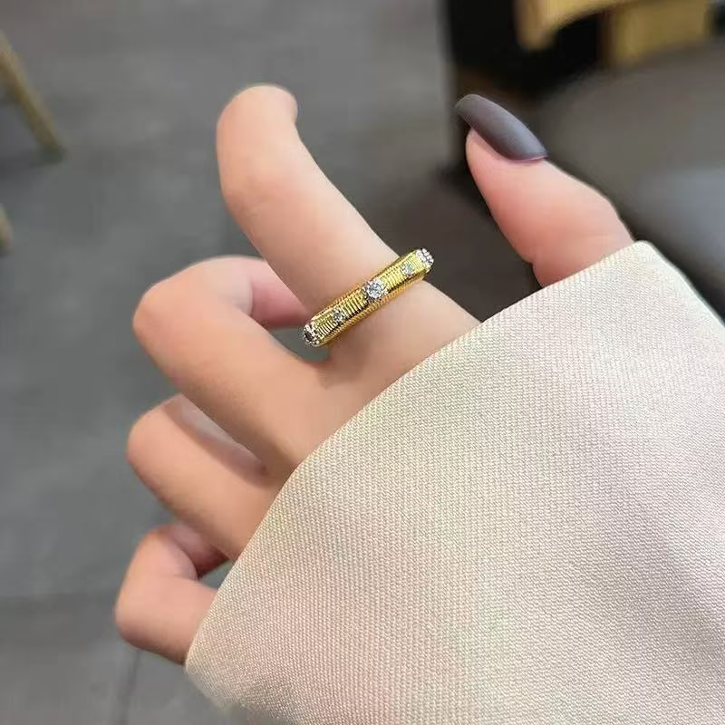 Bague ouverte Texturée en argent sterling 925