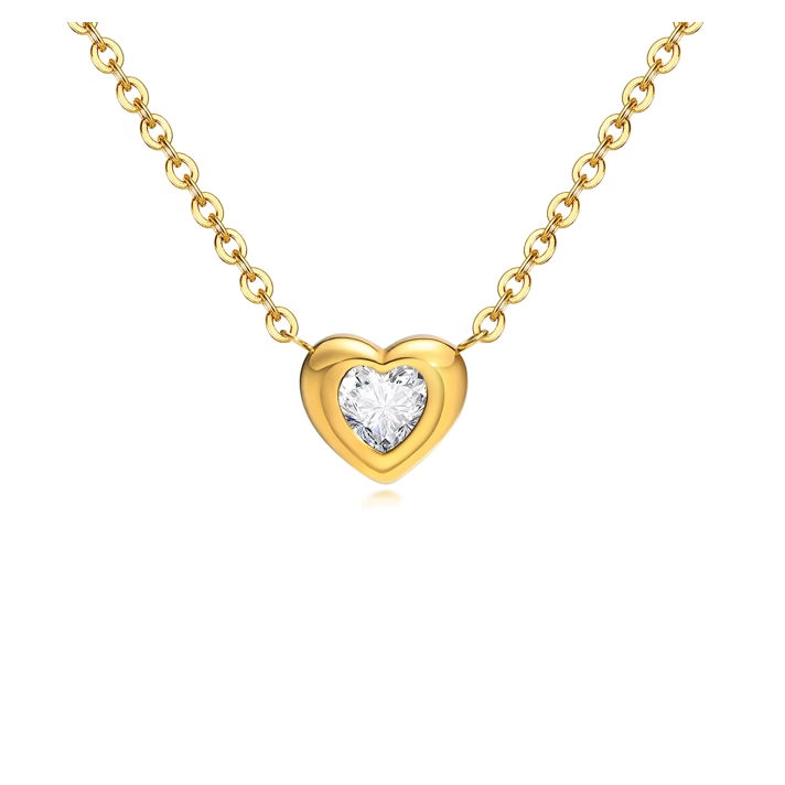 Versatile Heart-Shaped Cubic Zirconia Necklace