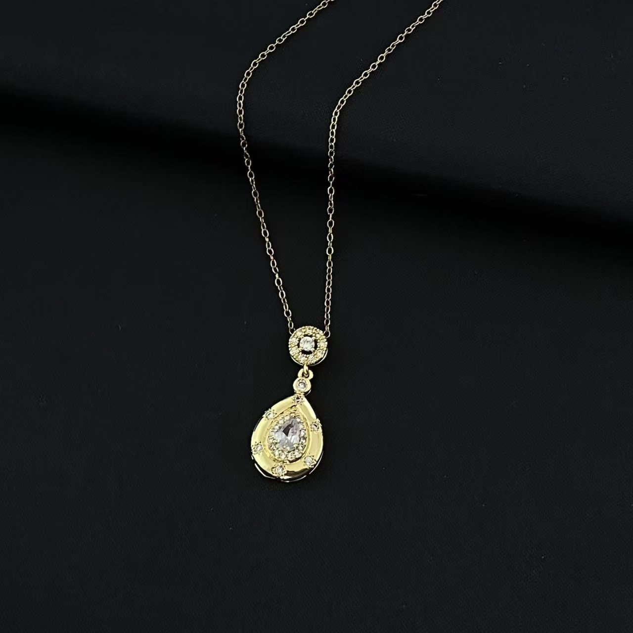 Large Teardrop Cubic Zirconia Necklace