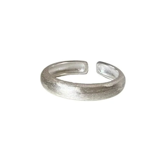 Anillo de plata de ley 925 esmerilada con cepillado
