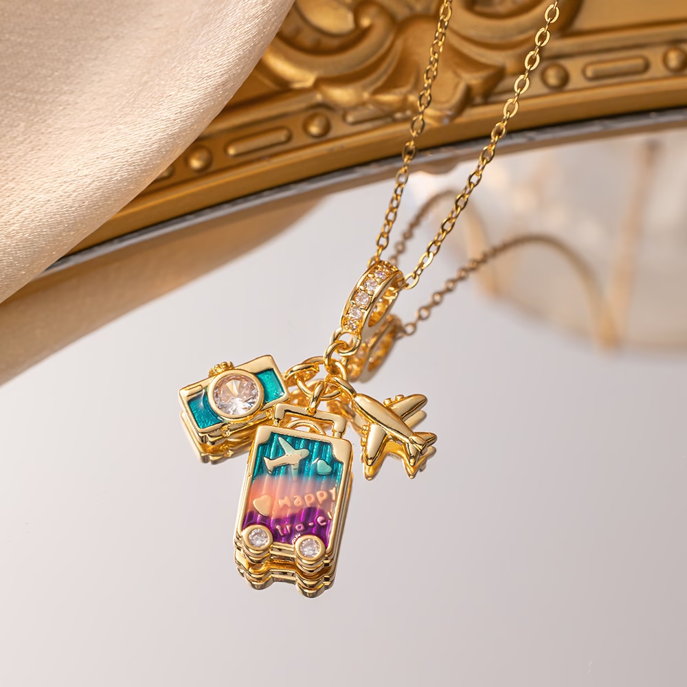 Collar de moda inspirado en el deseo de viajar