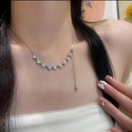 Collar de Plata de Ley 925 con Circonita en Forma de Corazón