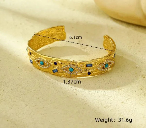 Pulsera de circonitas azules de estilo vintage